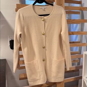 J. Crew cream Cardigan with gold Buttons